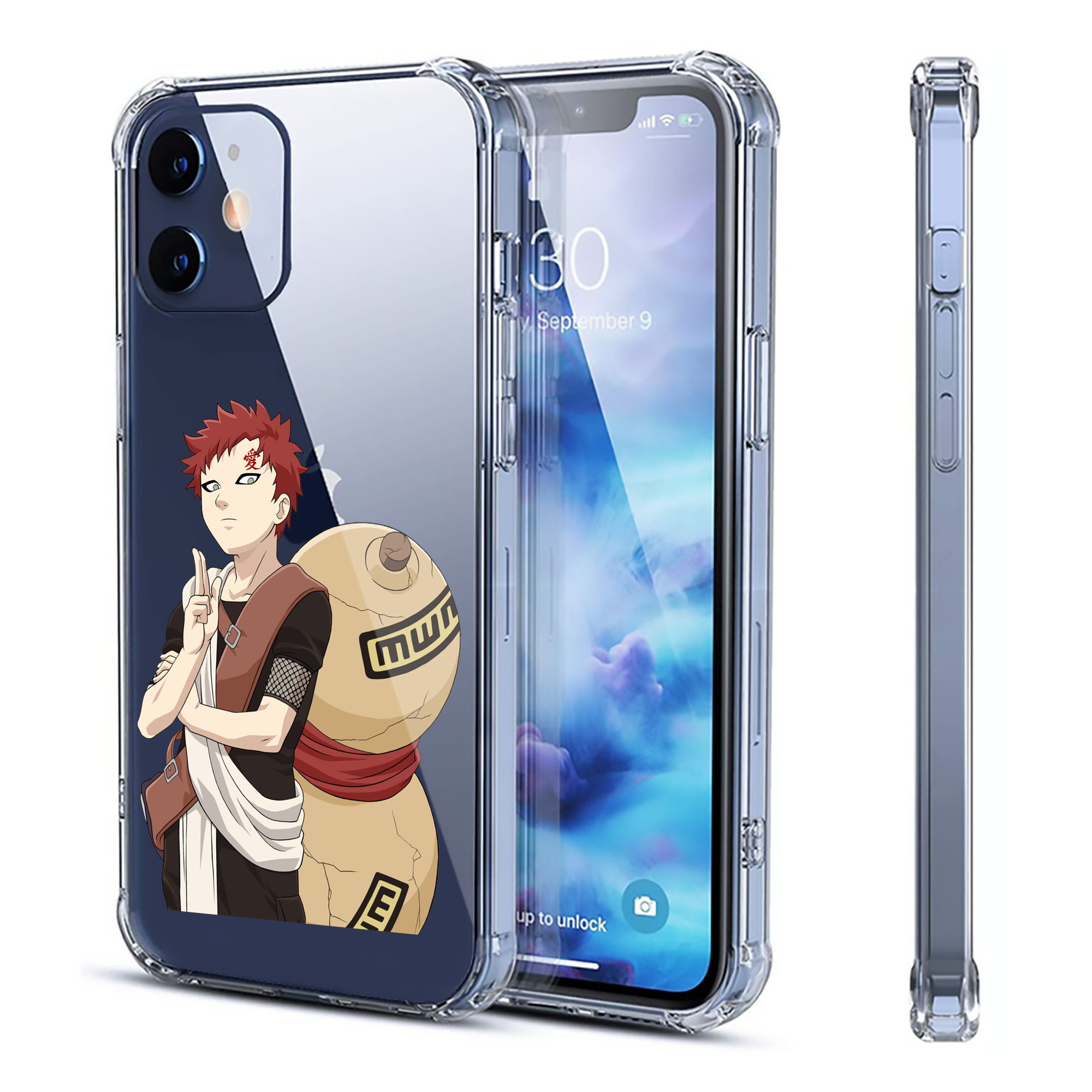 （画像用） NARUTO -ナルト- ガアラ Gaara 【iPhone 12シリーズ対応】透明スマホケース（クリアソフトケース）